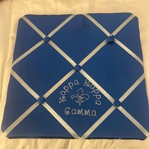 Kappa Kappa Gamma Fabric/ Ribbon Criss Cross Pin Board